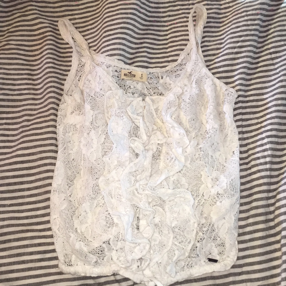 Lace white tank top